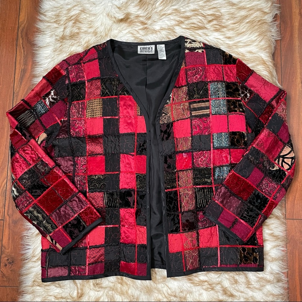 Chico’s Silk Blend Patchwork Jacket - image 3